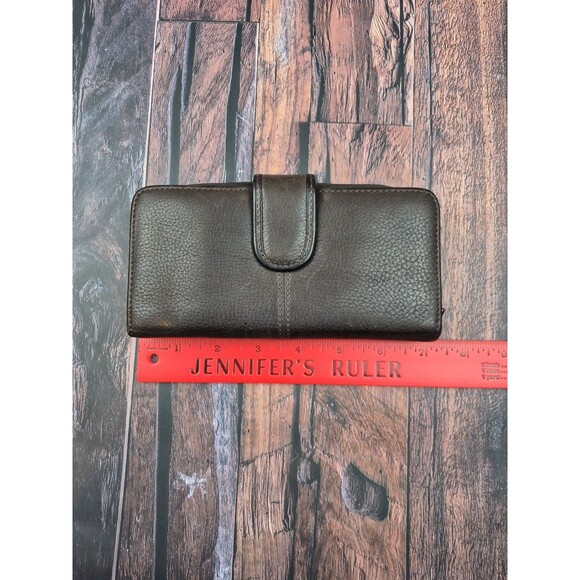 Womens Buxton Velvet Touch Leather Wallet Brown ID Cards Clutch Change Checkbook - Picture 9 of 11